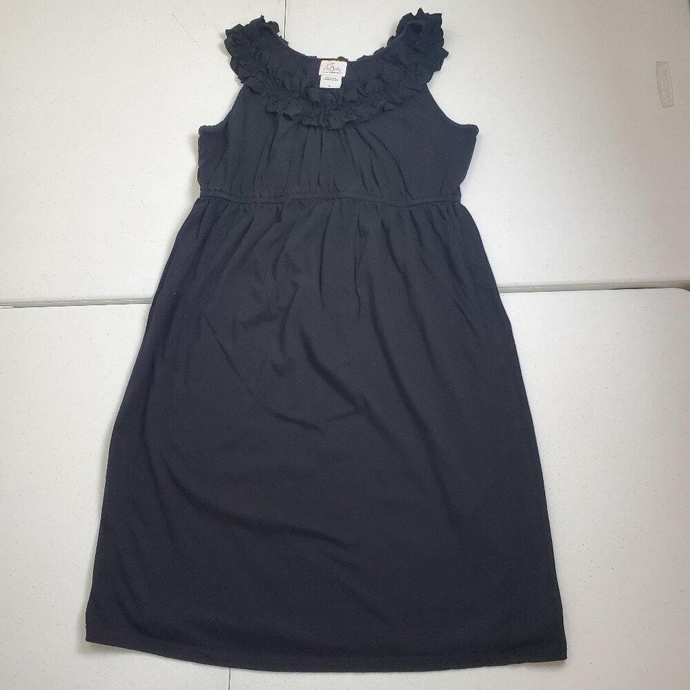 Oh Baby Motherhood Maternity Dress Sleeveless Knee Length Black Fit & Flare Sz L